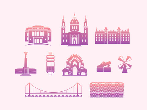 Budapest icon set