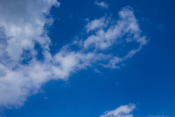 Fototapeta na wymiar Blue Sky and White Clouds and the Railway Station