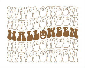 Halloween colorful typography on white background
