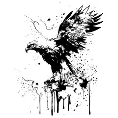 Eagle Splatter Silhouette Illustration Art Design
