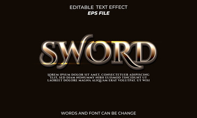 sword text effect, font editable, typography, 3d text 