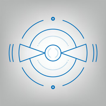 Radar icon. icon with outline for web and mobile applications. vector illustration image on white gradient background.