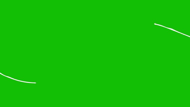 White lines animation on green screen 4k stock video footage.