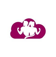 gym logo male female fitness logo design template 