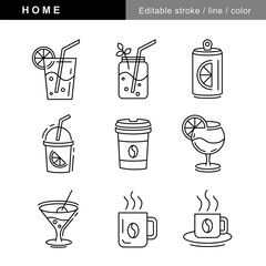 A set of icon images for drink or beverages, suitable for beverages