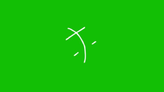 Animation with magic rune symbols on green screen. Runic alphabet, Futhark. Ancient Norse occult symbols, black Vikings letters carved. Chroma key. 4K Video motion graphic