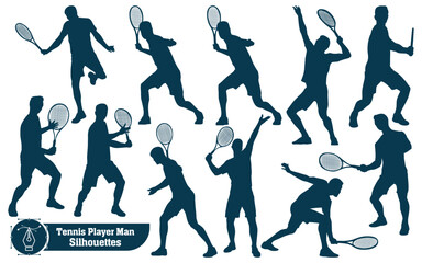 Male Playing Tennis or man Tennis player vector illustration