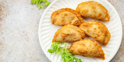 empanadas pies stuffed meat meal food snack on the table copy space food background rustic top view