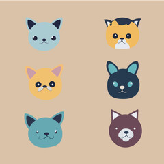 Set of cats & dogs vector