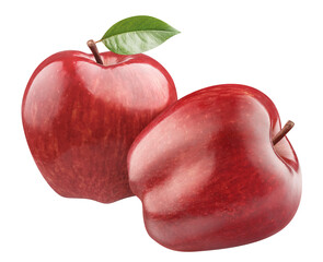 Delicious red apples cut out