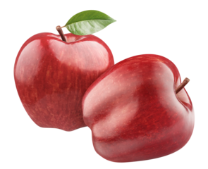 Delicious red apples cut out