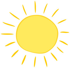 Sun icon cartoon. Illustration of solar symbol.