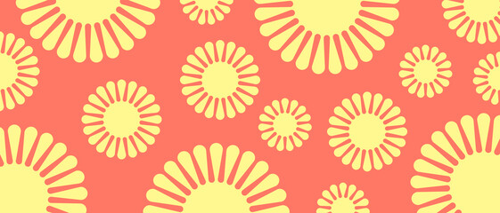 Fototapeta na wymiar Horizontal floral banner – Background with flower patterns