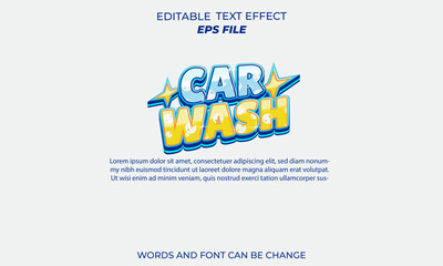 car wash text effect, font editable, typography, 3d text 
