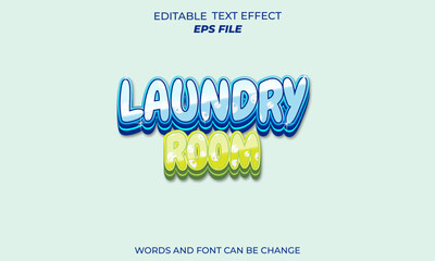  laundry text effect, font editable, typography, 3d text 