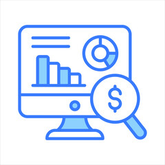 An amazing icon of financial audit in modern style isolated on white background