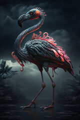The Mystical Flamingo of Whispering Woods, AI-Generated