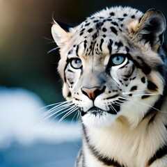 striking snow leopard (AI Generated)
