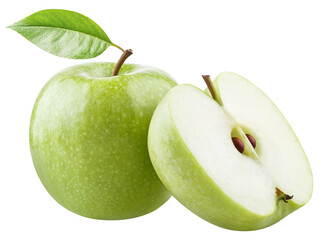 Delicious green apples cut out