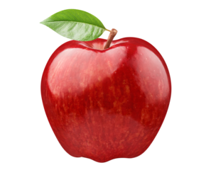 Delicious red apple cut out