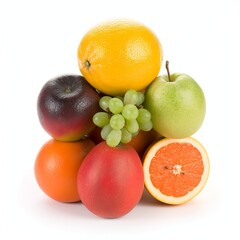 fruit, number, apple, orange, food, isolated, healthy, lemon, fresh, green, fruits, white, pear, yellow, citrus, diet, red, ripe, sweet, vitamin, juicy, health, vegetarian, eating, generative ai