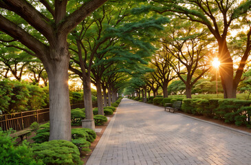 walkway in the park generative ai