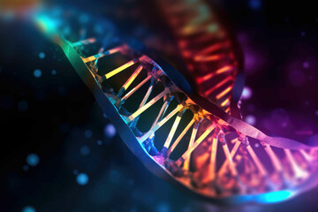 DNA, subcellular imagery, vibrant, award winning image. Generative AI