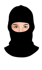 black balaclava, face using ultras mask