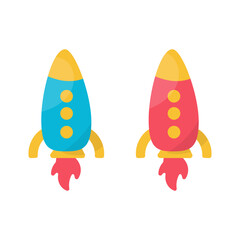 rocket space stars fly children element vector