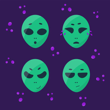 alien ufo cosmic emotions faces sadness joy
