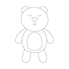 teddy bear toy coloring line doodle element