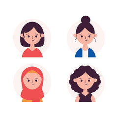 Obraz premium collection of female character avatar sets