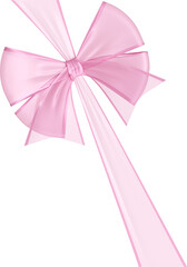 3D Render Transparent Silk Pink Ribbon