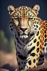 Fototapeta na wymiar amur leopard endangered species, generative ai