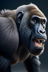 Mountain gorilla endangered species, concept Animals, generative ai