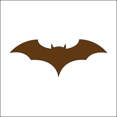 flying bat silhouette logo or icon. Isolated vector bat, Happy Halloween. Cartoon flat illustrations.