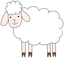 Cute cartoon sheep clipart.