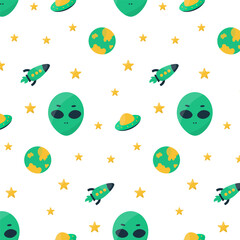 alien ufo cosmic faces space planets elements