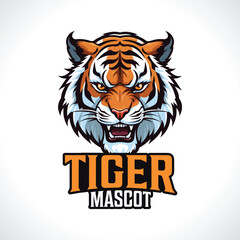 Fototapeta na wymiar Tiger Mascot Logo Design Tiger Head Logo