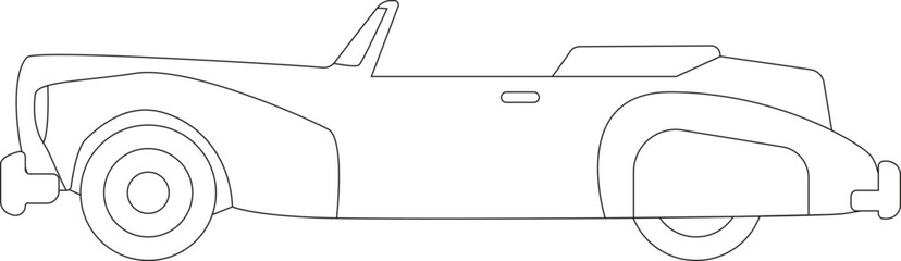 Open top car vehicle vector graphic