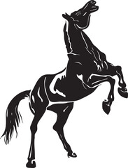silhouette of a rearing horse vector stencil
