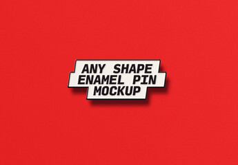Fototapeta Enamel Pin Mockup Template Card Logo Soft Apparel Clothes obraz