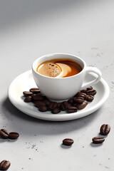 Obraz premium A Tempting Brew with Fragrant Coffee Beans, AI-Generated