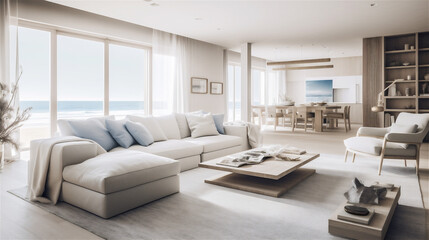 Obraz na płótnie Canvas High end stylish dark tone home living room interior