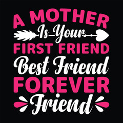 Fototapeta premium Mother's Day typography shirt design for mother lover mom mommy mama Handmade calligraphy vector illustration Silhouette