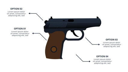 Military concept for infographic with 4 steps, options, parts or processes. Business data visualization.