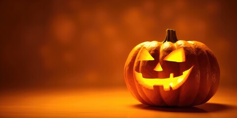 Fototapeta premium Halloween pumpkins jack-o'-lanterns with generative ai