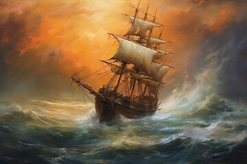 Obraz premium Sailboat Serenity: A Majestic Seascape