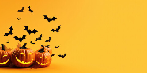 Halloween pumpkins jack-o'-lanterns with generative ai