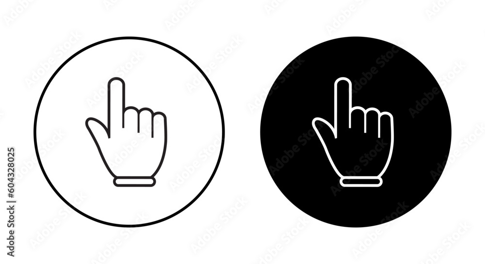 Poster hand cursor icon vector in flat style. finger pointer symbol